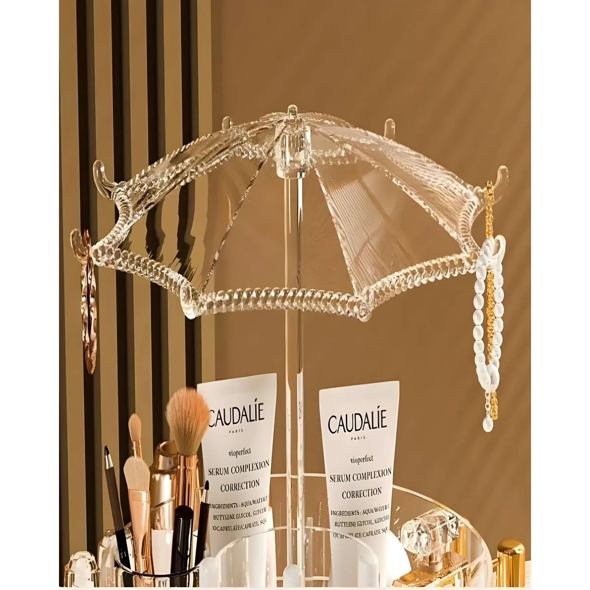 ORGANIZADOR DE MAQUILLAJE Y COSMETICOS GIRATORIO 360° 2 NIVELES