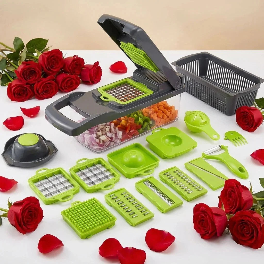 PICADORA DE VERDURAS 15 EN 1 - CORTADORA AJUSTABLE