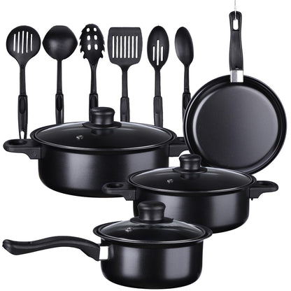 SET DE OLLAS + JUEGO UTENCILIOS DE COCINA (13PZ)