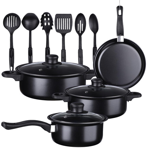 SET DE OLLAS + JUEGO UTENCILIOS DE COCINA (13PZ)