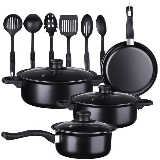 SET DE OLLAS + JUEGO UTENCILIOS DE COCINA (13PZ)