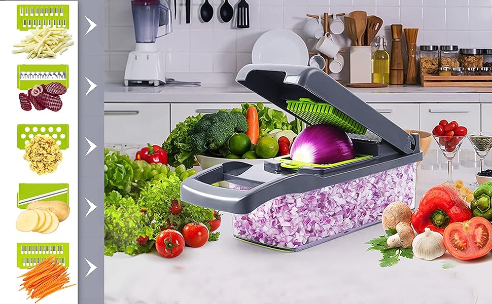 PICADORA DE VERDURAS 15 EN 1 - CORTADORA AJUSTABLE